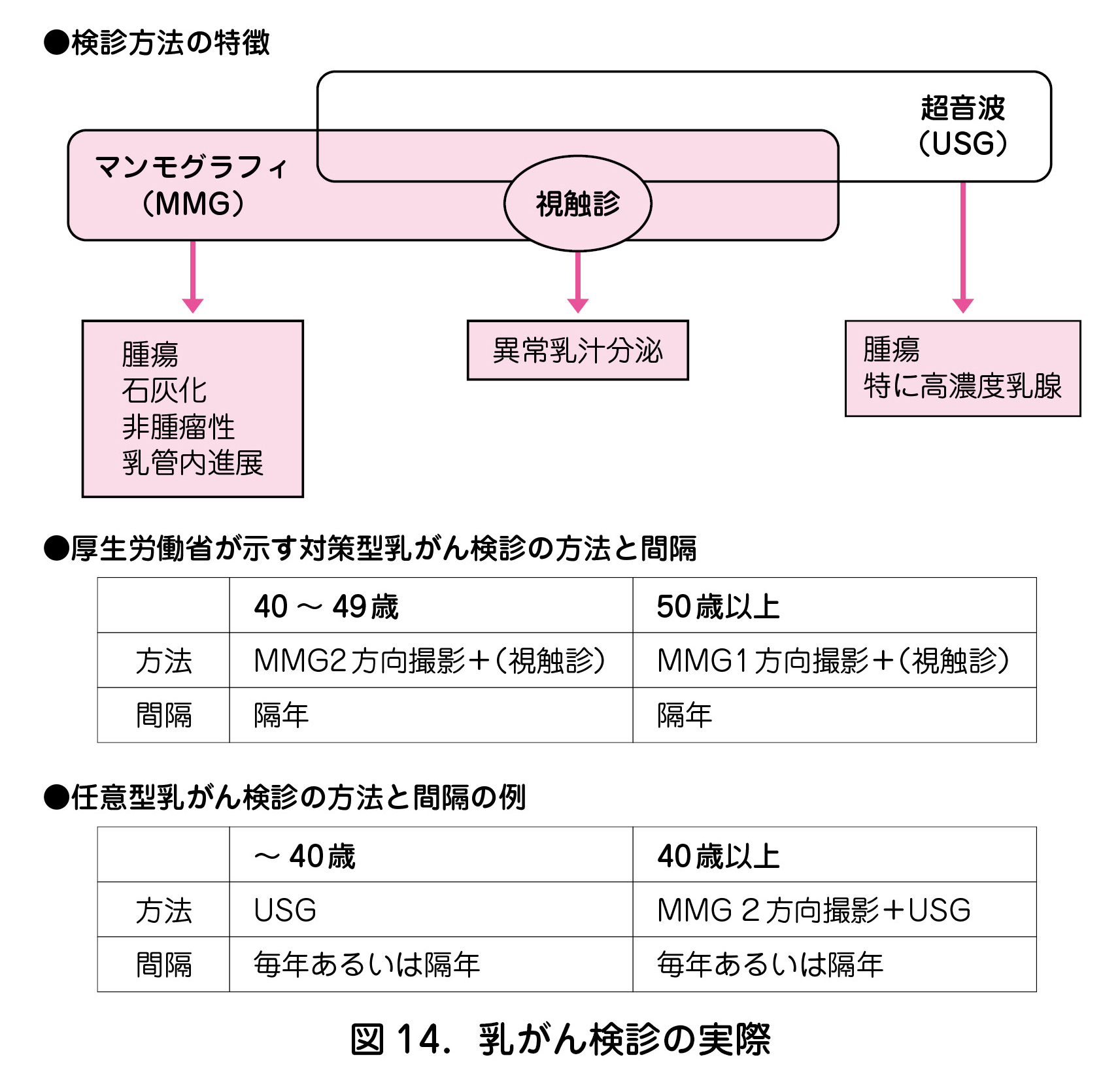 図 14．乳がん検診の実際